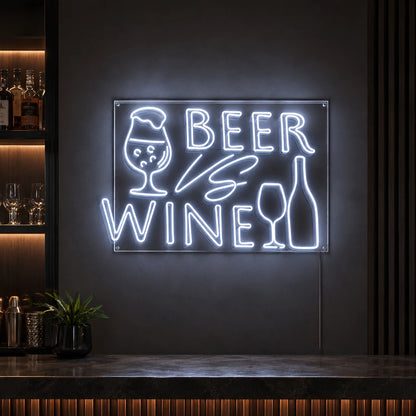 Beer Vs Wine LED Neon Sign - 04 Size Image
