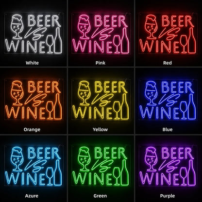Beer Vs Wine LED Neon Sign - 05 Color Grid