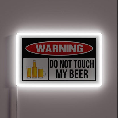 Beer Warning Rgb Led Neon Sign - Custom LED neon sign front view
