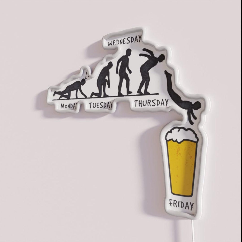 Beer Week Rgb Led Neon Sign - Neon sign mounted on wall in room
