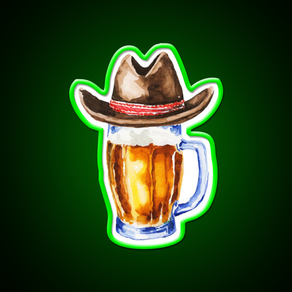 Beer With Cowboy Hat Beer Bar Decor Led Neon Sign Rgb Color - LED neon sign view 8