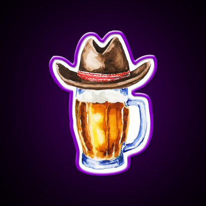 Beer With Cowboy Hat Beer Bar Decor Led Neon Sign Rgb Color - LED neon sign view 9