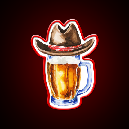 Beer With Cowboy Hat Beer Bar Decor Led Neon Sign Rgb Color - LED neon sign view 10