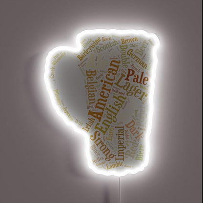 Beer Word Cloud Rgb Led Neon Sign - Custom LED neon sign front view