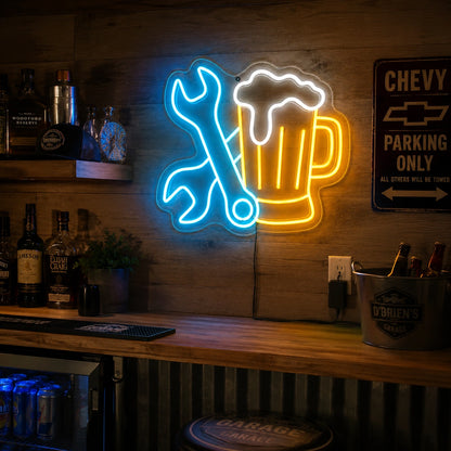Beer Wrench Neon Sign LED Neon Sign real lifestyle scene