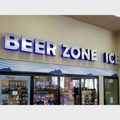 Beer Zon Ice 3D Backlit Channel Letters Led Light Sign - Shineneon