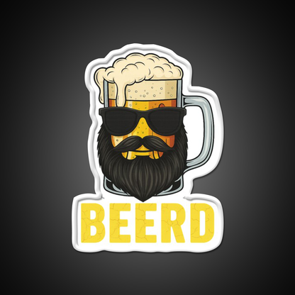 Beerd Funny Beer Beard Drinking Humor Man Cave Bar Led Neon Sign Rgb Color