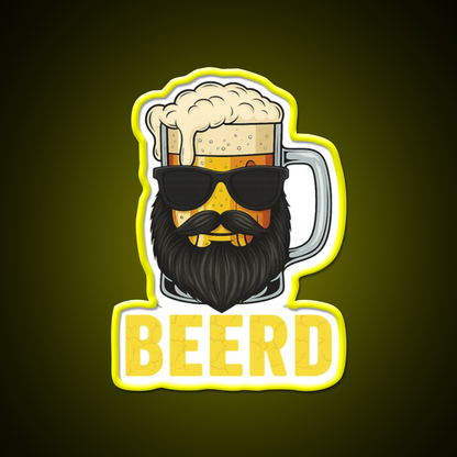 Beerd Funny Beer Beard Drinking Humor Man Cave Bar Led Neon Sign Rgb Color