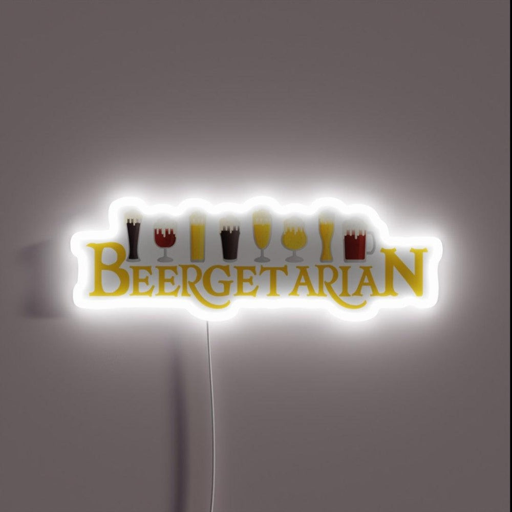 Beergetarian For Beer Lovers Rgb Led Neon Sign - Custom LED neon sign front view