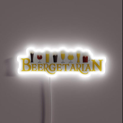 Beergetarian For Beer Lovers Rgb Led Neon Sign - Custom LED neon sign front view