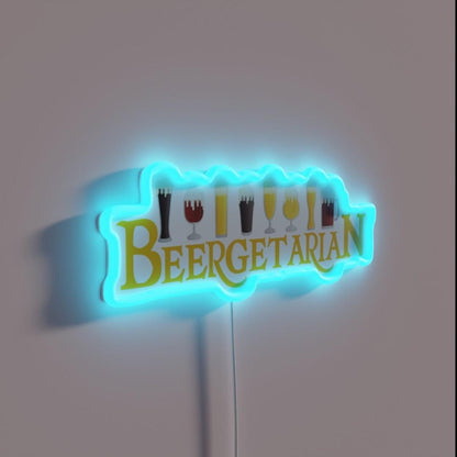Beergetarian For Beer Lovers Rgb Led Neon Sign - LED neon sign close-up detail
