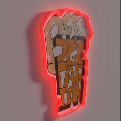 Beergetarian Oktoberfest Beer Lovers Brewery Product Rgb Led Neon Sign - LED neon sign close-up detail