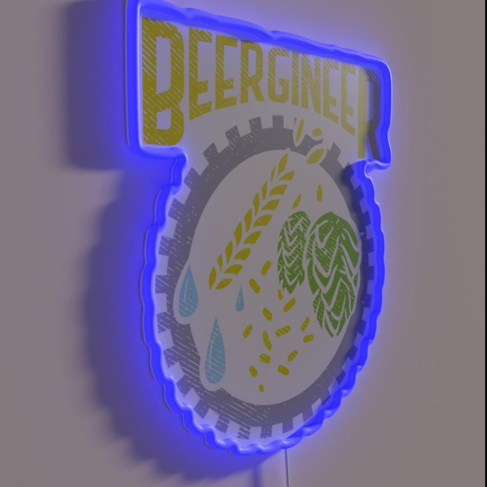Beergineer Craft Beer Hops Homebrew Brewing Rgb Led Neon Sign - LED neon sign close-up detail
