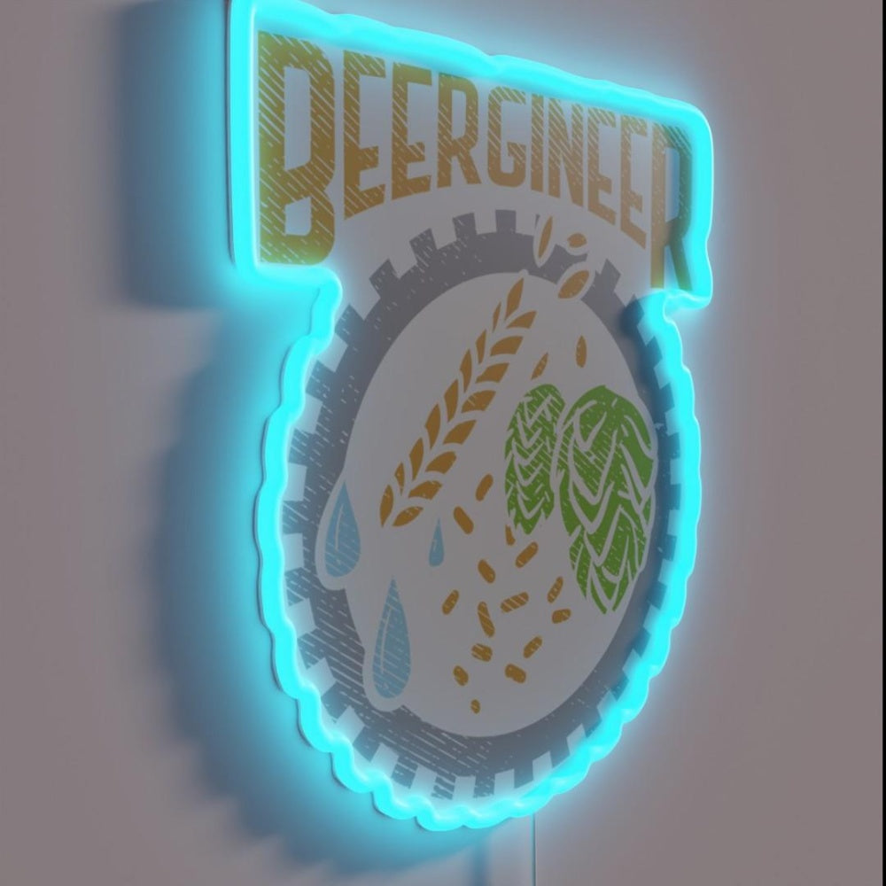 Beergineer Craft Beer Hops Homebrew Brewing Rgb Led Neon Sign