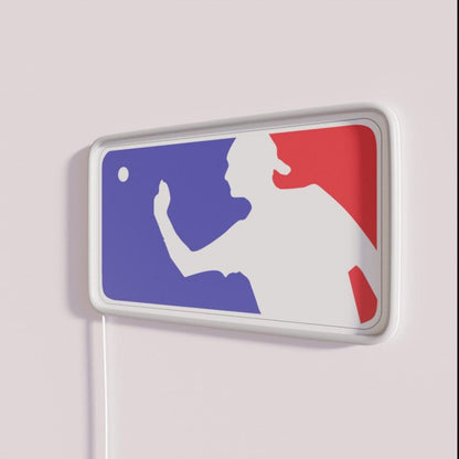 Beerpong Masters Beer Pong Rgb Led Neon Sign - Neon sign mounted on wall in room