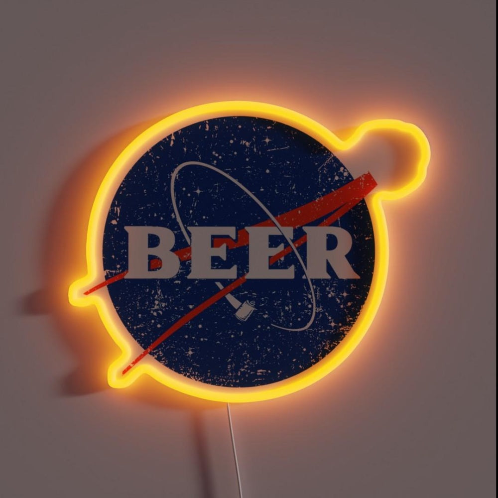 Beers In Space Rgb Led Neon Sign - Custom LED neon sign front view