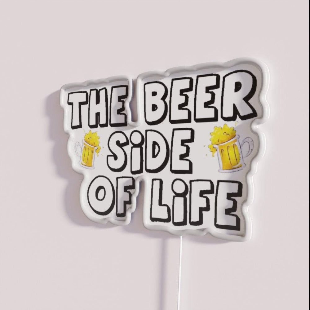 Beersideoflife Rgb Led Neon Sign - Neon sign mounted on wall in room