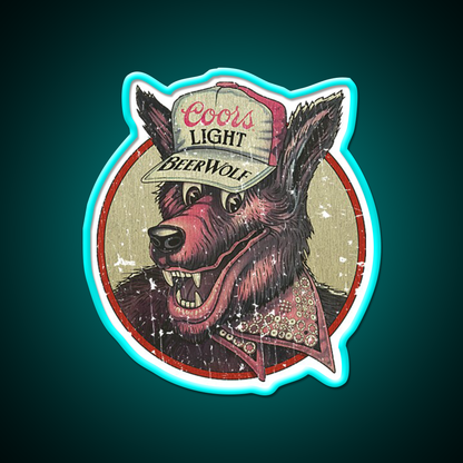 Beerwolf 1983 Beer Bar Decor Led Neon Sign Rgb Color - Size and dimension reference