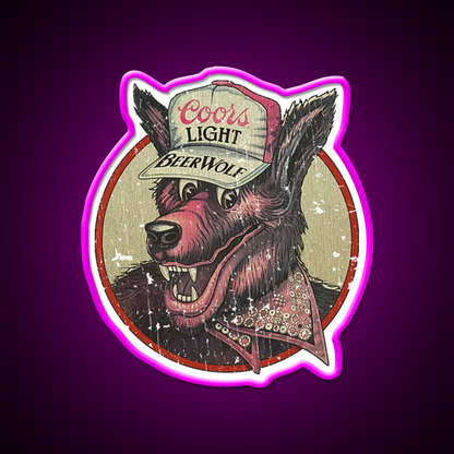 Beerwolf 1983 Beer Bar Decor Led Neon Sign Rgb Color - Neon sign mounted on wall in room
