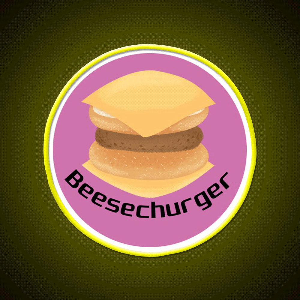 Beesechurger Snack Food Led Neon Sign Rgb Color - Custom LED neon sign front view