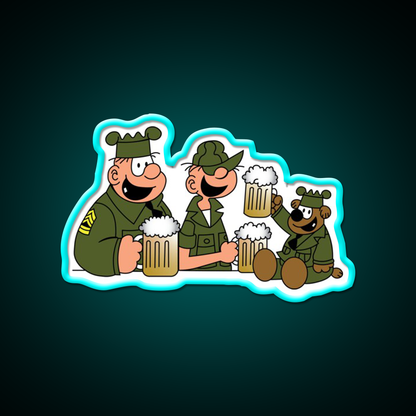 Beetle Bailey Beer Bar Decor Led Neon Sign Rgb Color - Neon sign mounted on wall in room