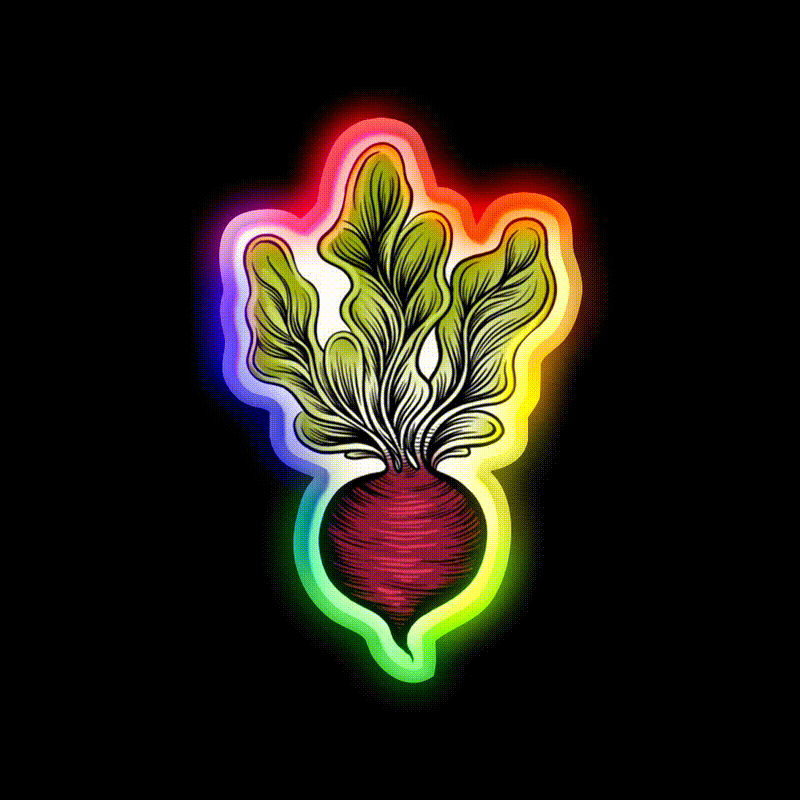 Beets Are Best Snack Food Led Neon Sign Rgb Color - LED neon sign close-up detail