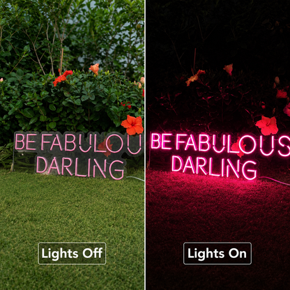 Befabuous Daring LED Neon Sign - 06 Day Night Comparison