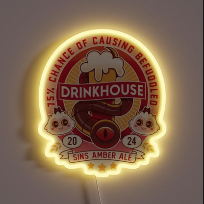 Befuddled Sin Amber Ale Rgb Led Neon Sign - Custom LED neon sign front view
