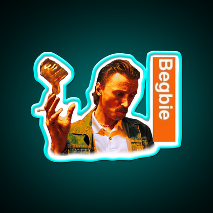 Begbie Throws Glass Of Beer From Trainspotting Bar Decor Led Neon Sign Rgb Color - Size and dimension reference