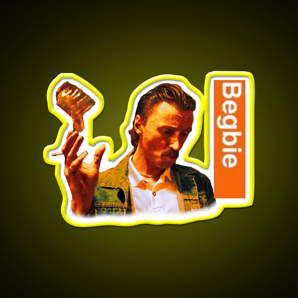 Begbie Throws Glass Of Beer From Trainspotting Bar Decor Led Neon Sign Rgb Color - Custom LED neon sign front view
