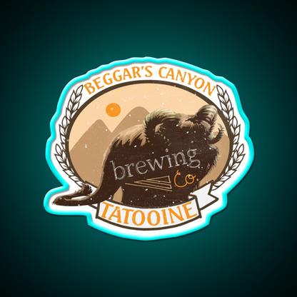 Beggars Canyon Brewing Co Beer Bar Decor Led Neon Sign Rgb Color - Neon sign mounted on wall in room