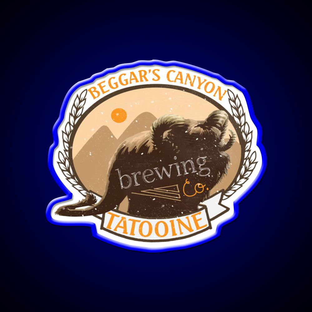 Beggars Canyon Brewing Co Beer Bar Decor Led Neon Sign Rgb Color - Size and dimension reference