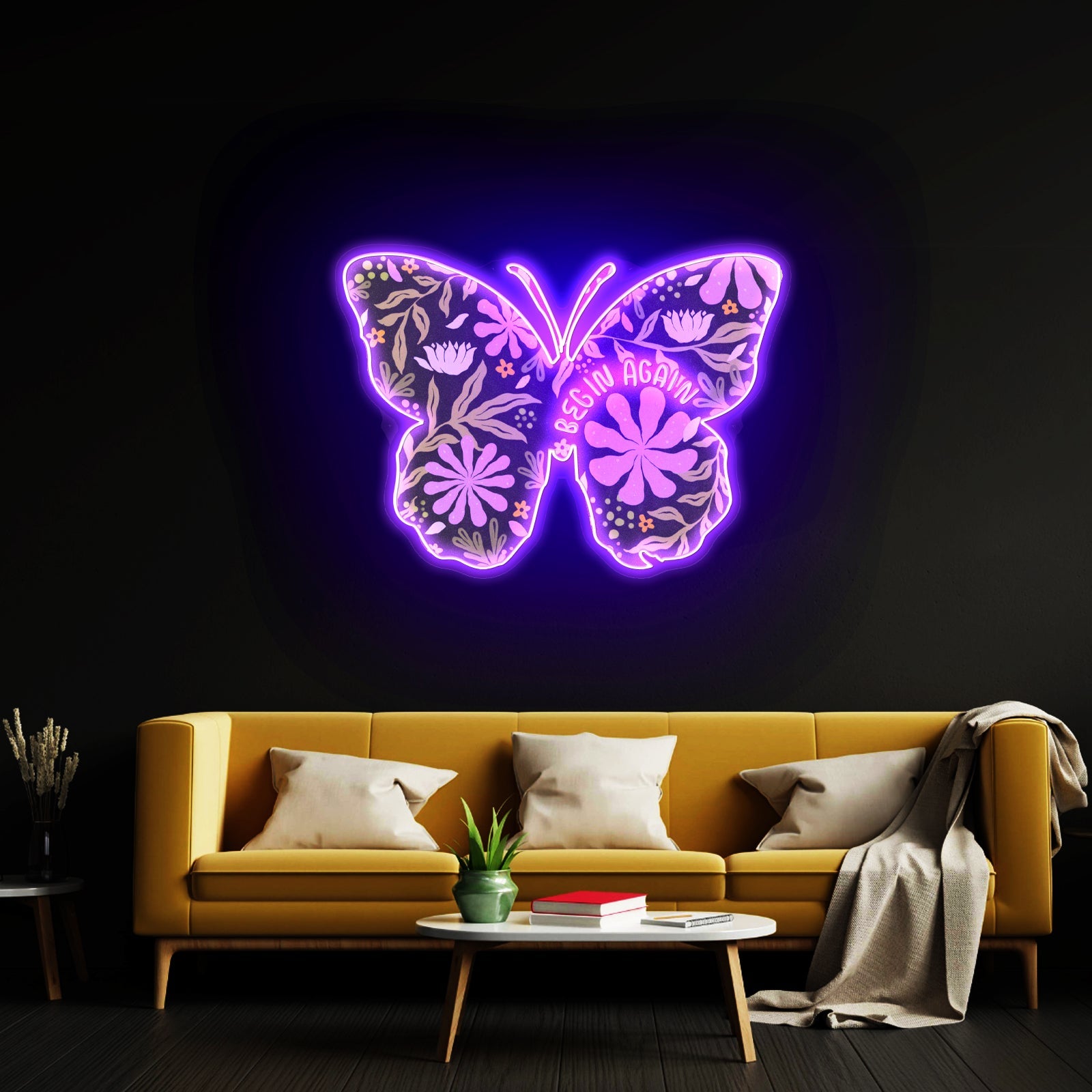 Begin Again Butterfly Large Neon Signs - Shineneon