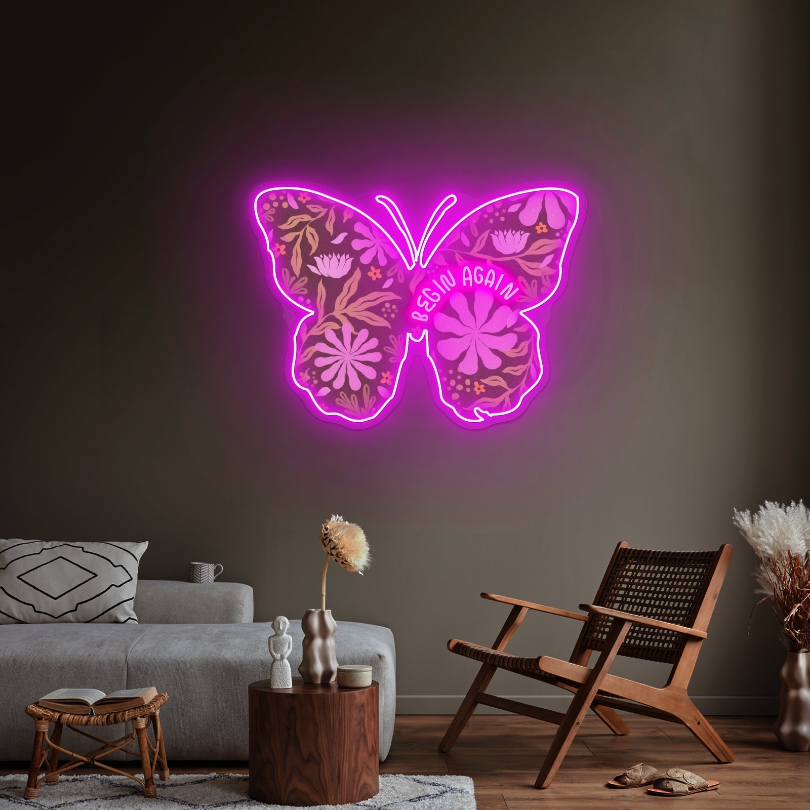 Begin Again Butterfly Large Neon Signs - Shineneon