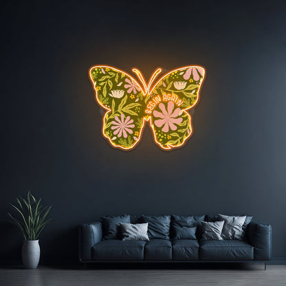 Begin Again Butterfly Large Neon Signs - Shineneon