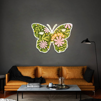 Begin Again Butterfly Large Neon Signs - Shineneon