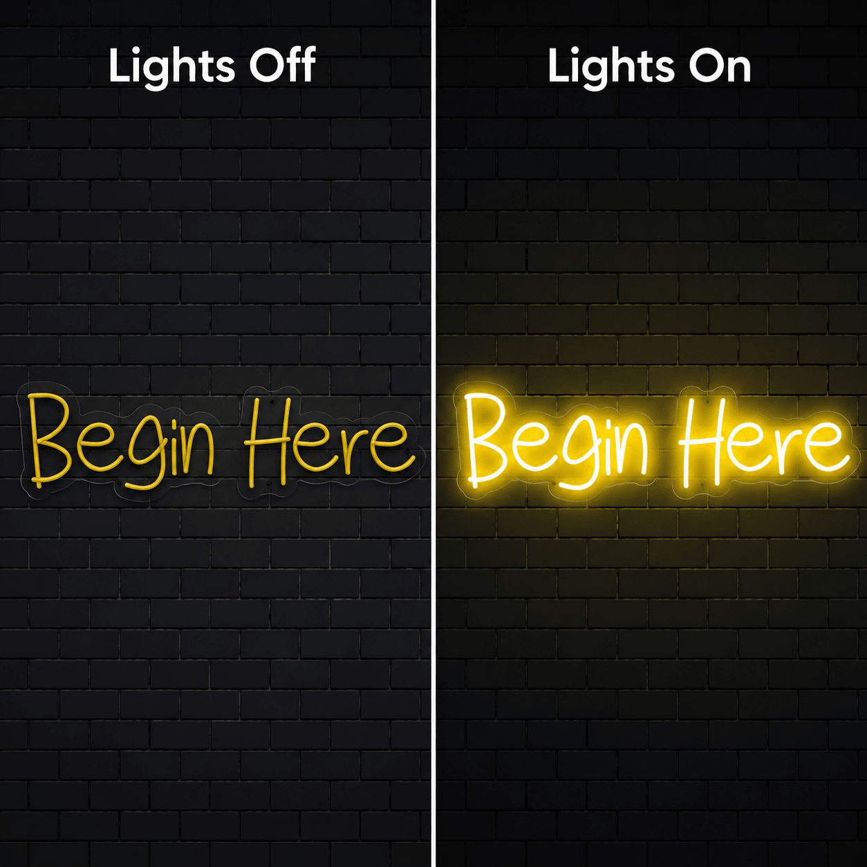 Begin Here LED Neon Sign - Shineneon