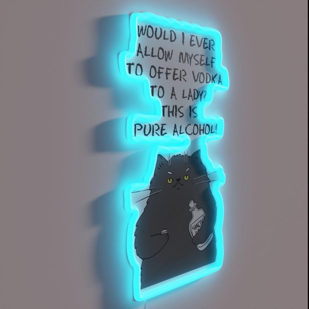 Behemoth The Cat Lit Quotes Series Rgb Led Neon Sign - LED neon sign close-up detail
