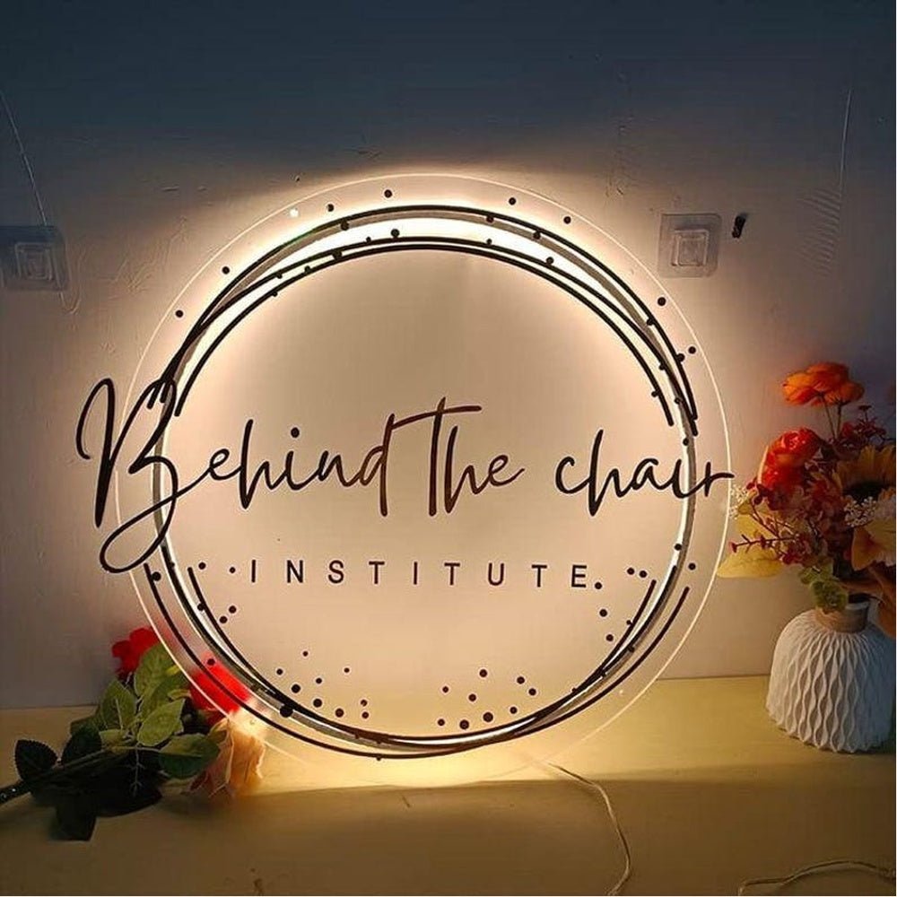 Behind The Chair Acrylic Business Logo Sign - Shineneon