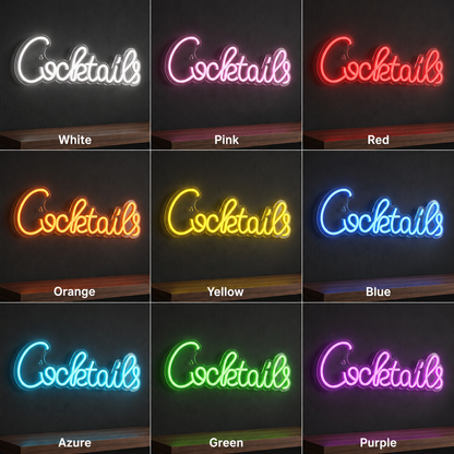 Beige Garden Greatness Cocktails LED Neon Sign Decoration Debenhams color grid