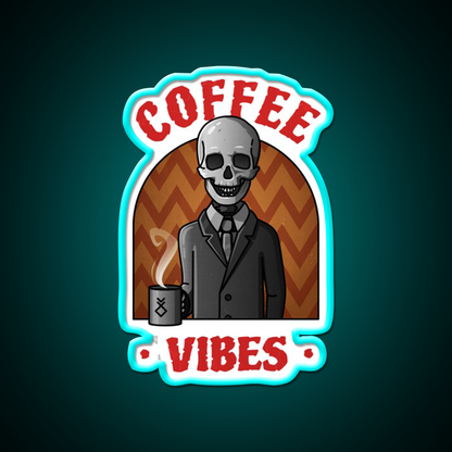 Being Skull Coffee Vibes Cafe Led Neon Sign Espresso Bar Art Rgb Color
