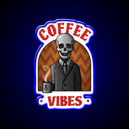 Being Skull Coffee Vibes Cafe Led Neon Sign Espresso Bar Art Rgb Color