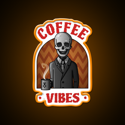 Being Skull Coffee Vibes Cafe Led Neon Sign Espresso Bar Art Rgb Color