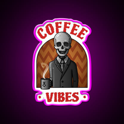 Being Skull Coffee Vibes Cafe Led Neon Sign Espresso Bar Art Rgb Color