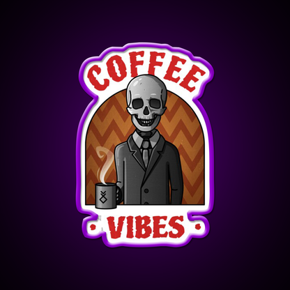 Being Skull Coffee Vibes Cafe Led Neon Sign Espresso Bar Art Rgb Color