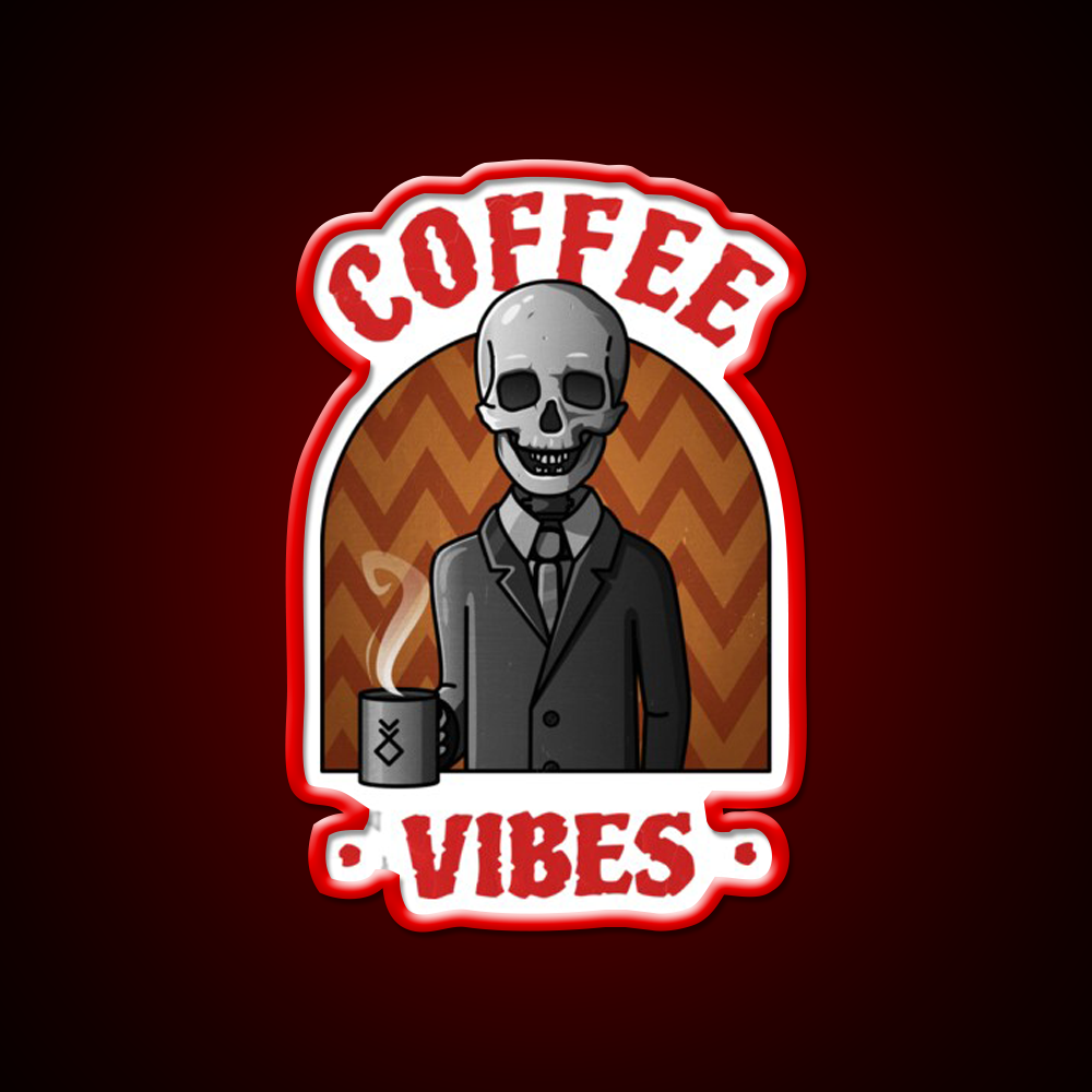 Being Skull Coffee Vibes Cafe Led Neon Sign Espresso Bar Art Rgb Color