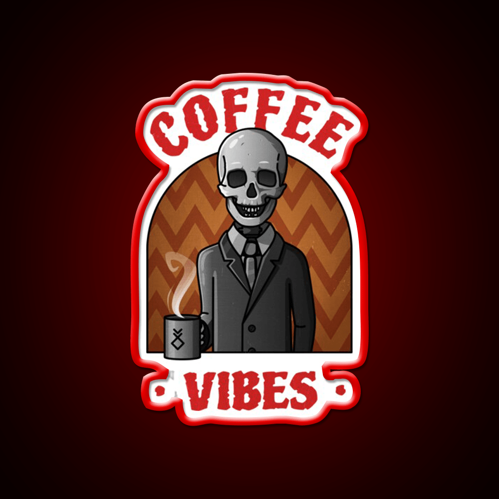 Being Skull Coffee Vibes Cafe Led Neon Sign Espresso Bar Art Rgb Color - Shineneon