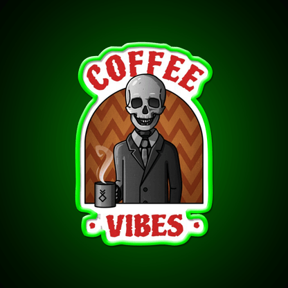 Being Skull Coffee Vibes Cafe Led Neon Sign Espresso Bar Art Rgb Color - Shineneon