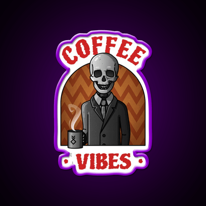 Being Skull Coffee Vibes Cafe Led Neon Sign Espresso Bar Art Rgb Color - Shineneon