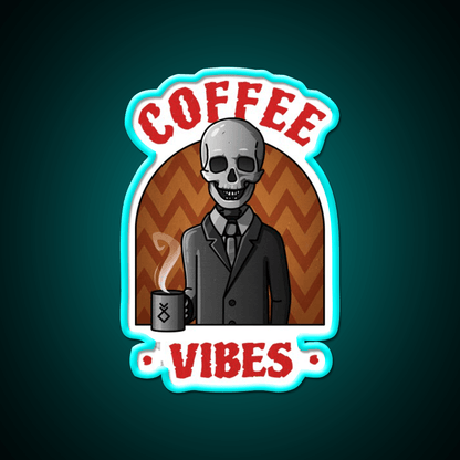 Being Skull Coffee Vibes Cafe Led Neon Sign Espresso Bar Art Rgb Color - Shineneon